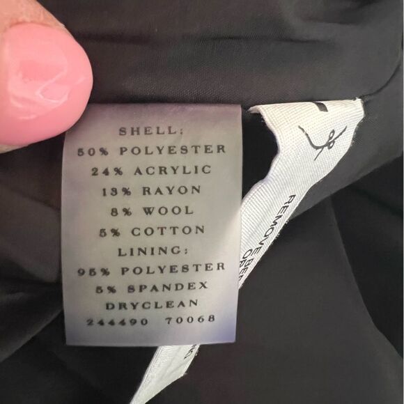 ANN TAYLOR Blazer Womens Small Grey Long Jacket Textured Short Sleeve Pockets - Picture 8 of 8